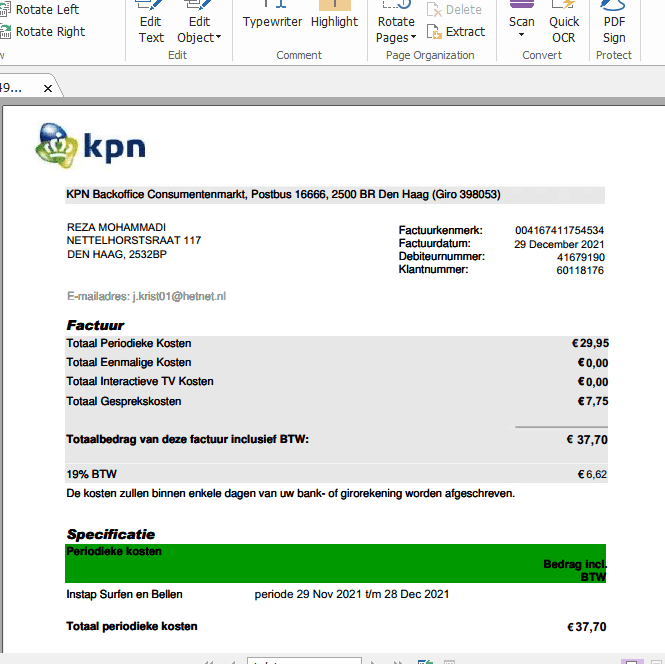 دانلود قبض اینترنت هلند