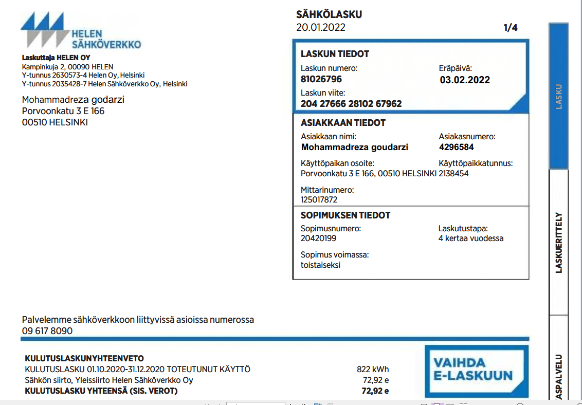 دانلود قبض برق فنلاند