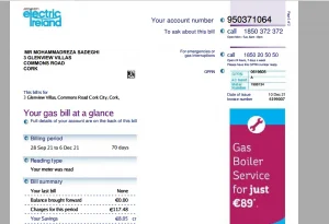 دانلود قبض گاز ایرلند