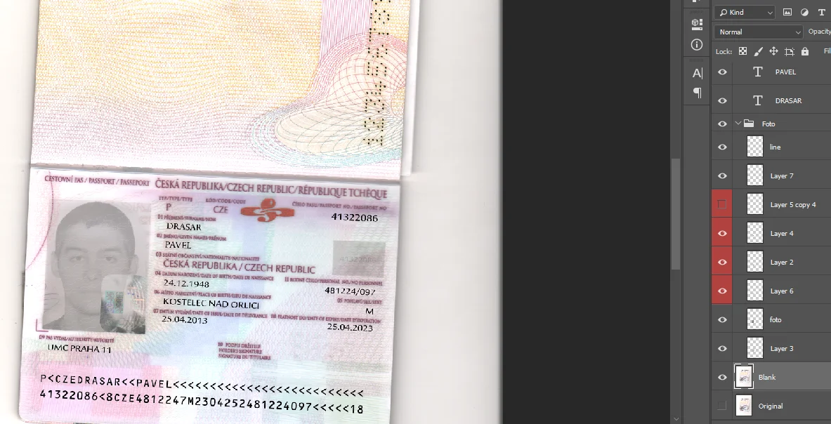 دانلود فایل لایه باز پاسپورت جمهوری چک