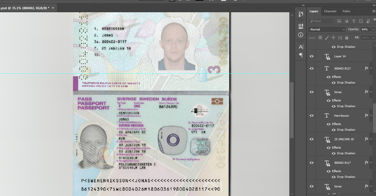 دانلود فایل لایه باز پاسپورت سوئد