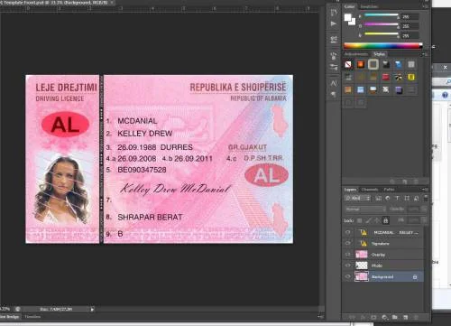 دانلود فایل لایه باز گواهینامه آلبانی