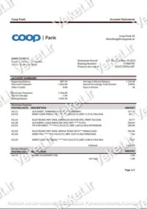 دانلود صورت حساب بانک Coop Pank استونی