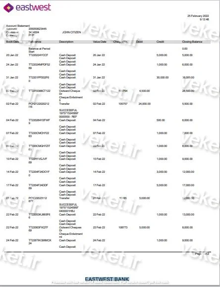 بانک استیتمنت فیلیپین