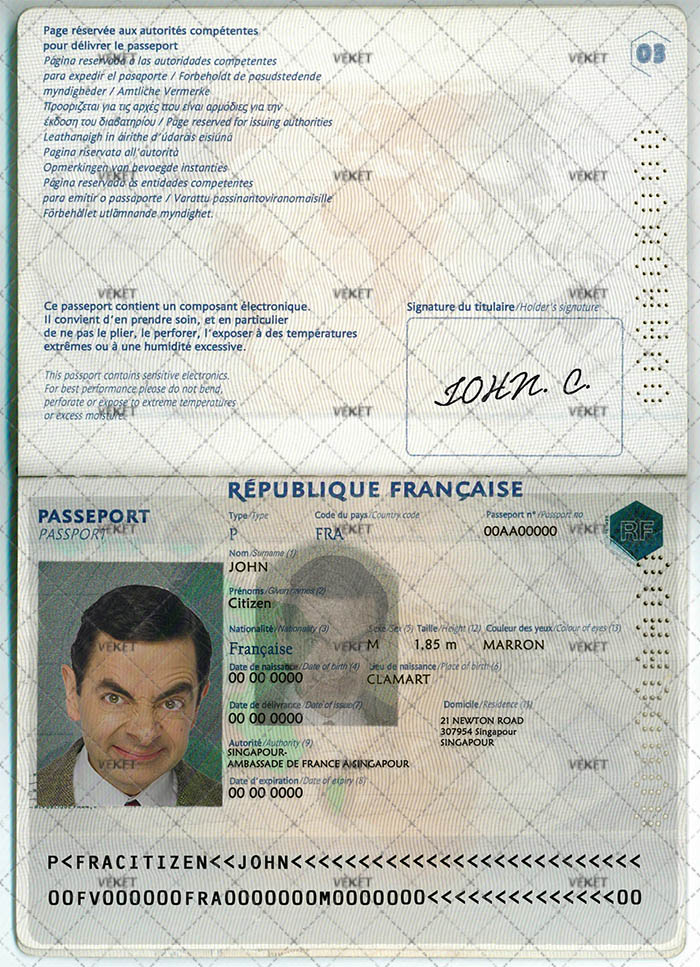 دانلود فایل لایه باز پاسپورت فرانسه