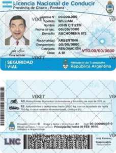 فایل لایه باز گواهینامه رانندگی آرژانتین