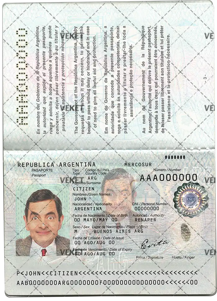 دانلود فایل لایه باز پاسپورت جدید آرژانتین
