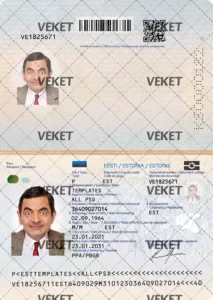 دانلود فایل لایه باز پاسپورت جدید استونی
